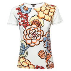 Louis Vuitton Multicolor Floral Print Silk & Cotton Short Sleeve T-Shirt XS