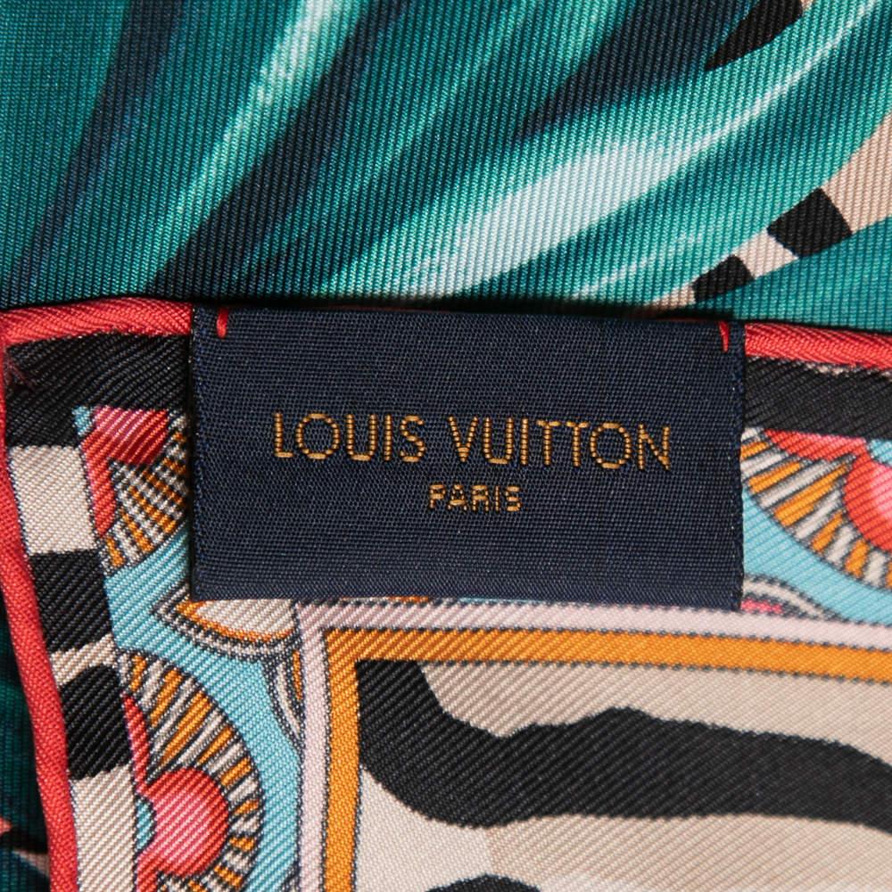 Louis Vuitton Multicolor Jungle Fever Silk Square Scarf In Excellent Condition In Dubai, Al Qouz 2