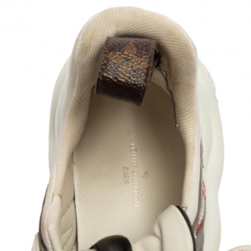 Designed to provide comfort, these Archlight sneakers from the House of Louis Vuitton are super-trendy and stunning. They are crafted using multicolored mesh and leather on the exterior, with lace-up details on the vamps. They come with a