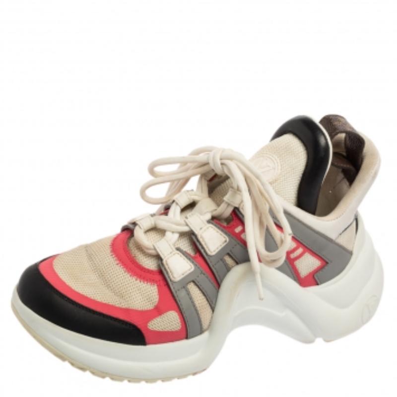 Louis Vuitton Multicolor Leather And Mesh Archlight Sneakers Size 36.5 For Sale 2
