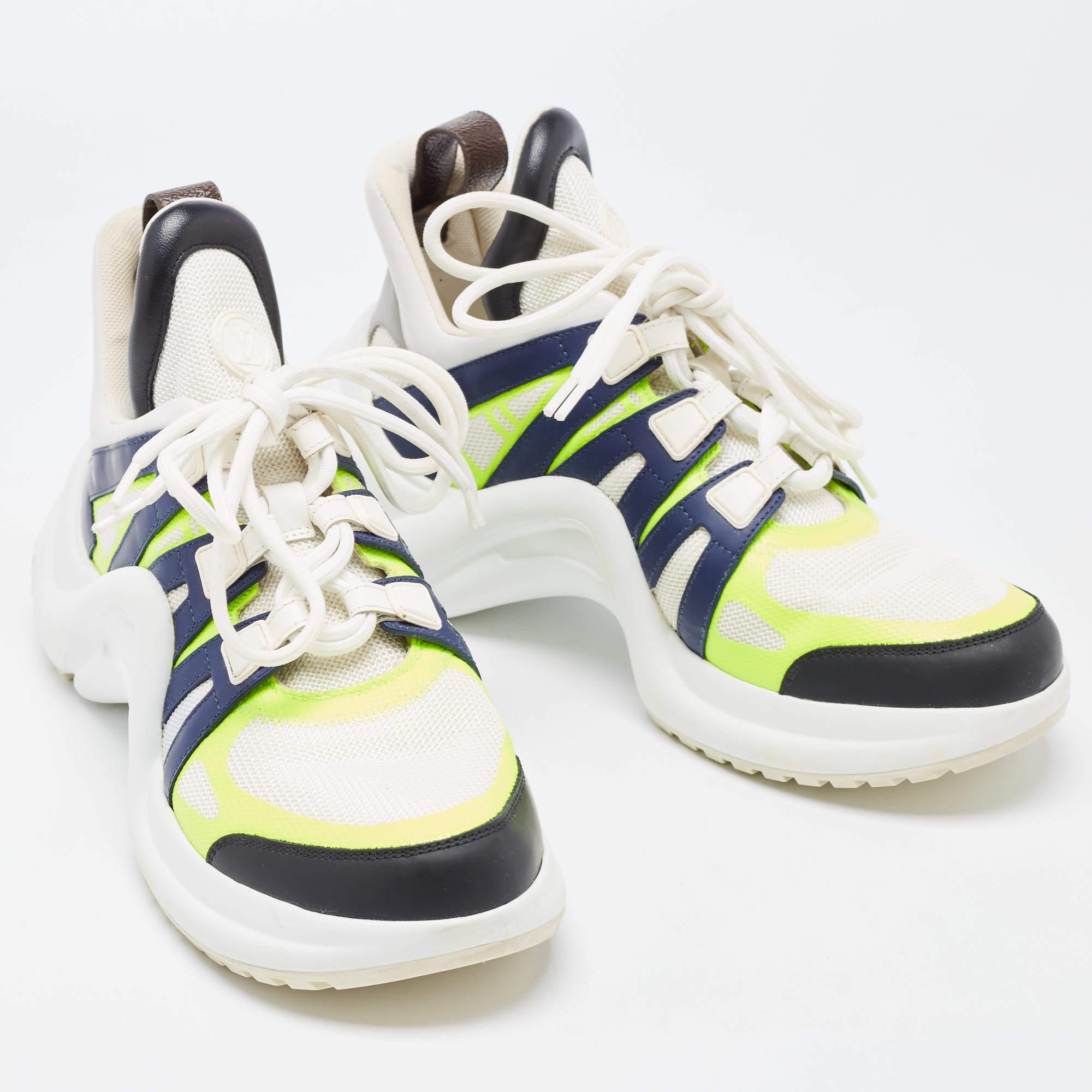 Louis Vuitton Multicolor Leather and Mesh Archlight Sneakers Size 39.5 For Sale 3