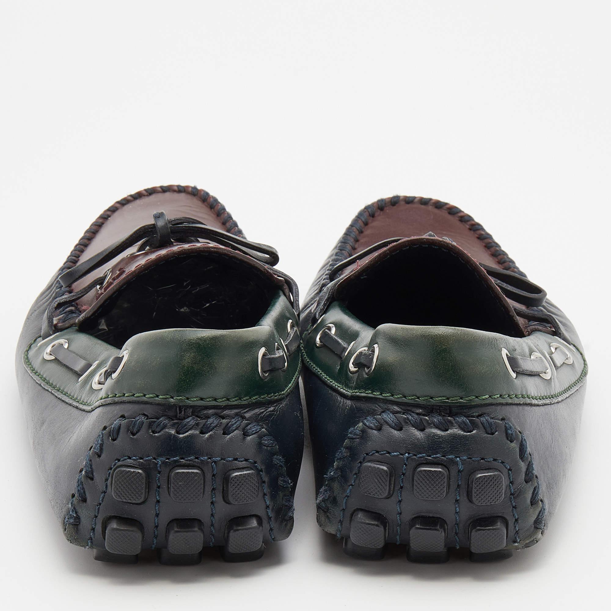 Louis Vuitton Multicolor Leather Bow Slip On Loafers Size 41 In Good Condition In Dubai, Al Qouz 2
