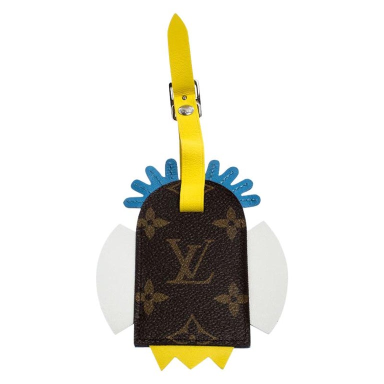 Louis Vuitton Multicolor Leather Monogram Canvas Tribal Mask Luggage Tag For Sale at 1stDibs