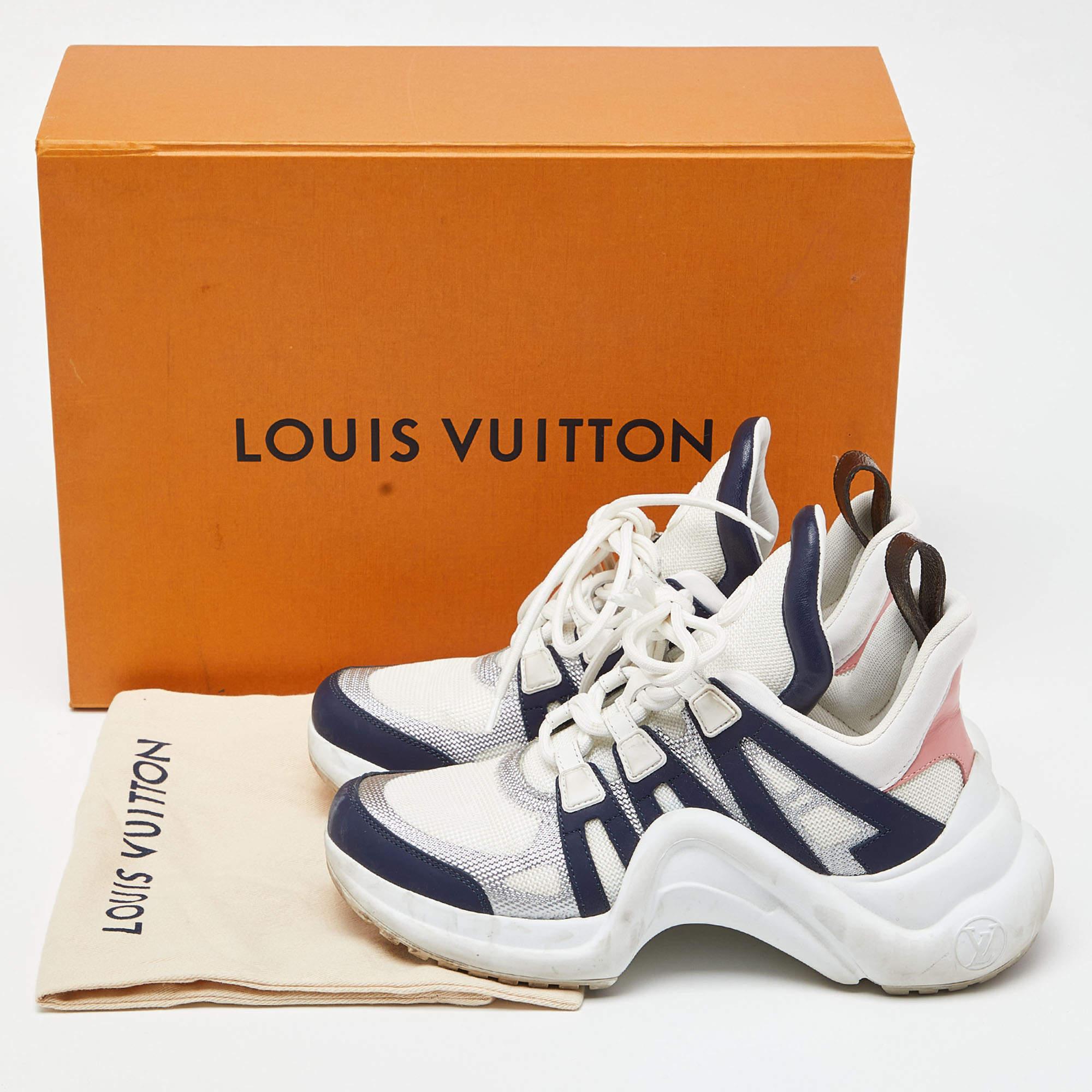 Louis Vuitton Multicolor Mesh and Leather Archlight Sneakers Size 36.5 In Fair Condition For Sale In Dubai, Al Qouz 2