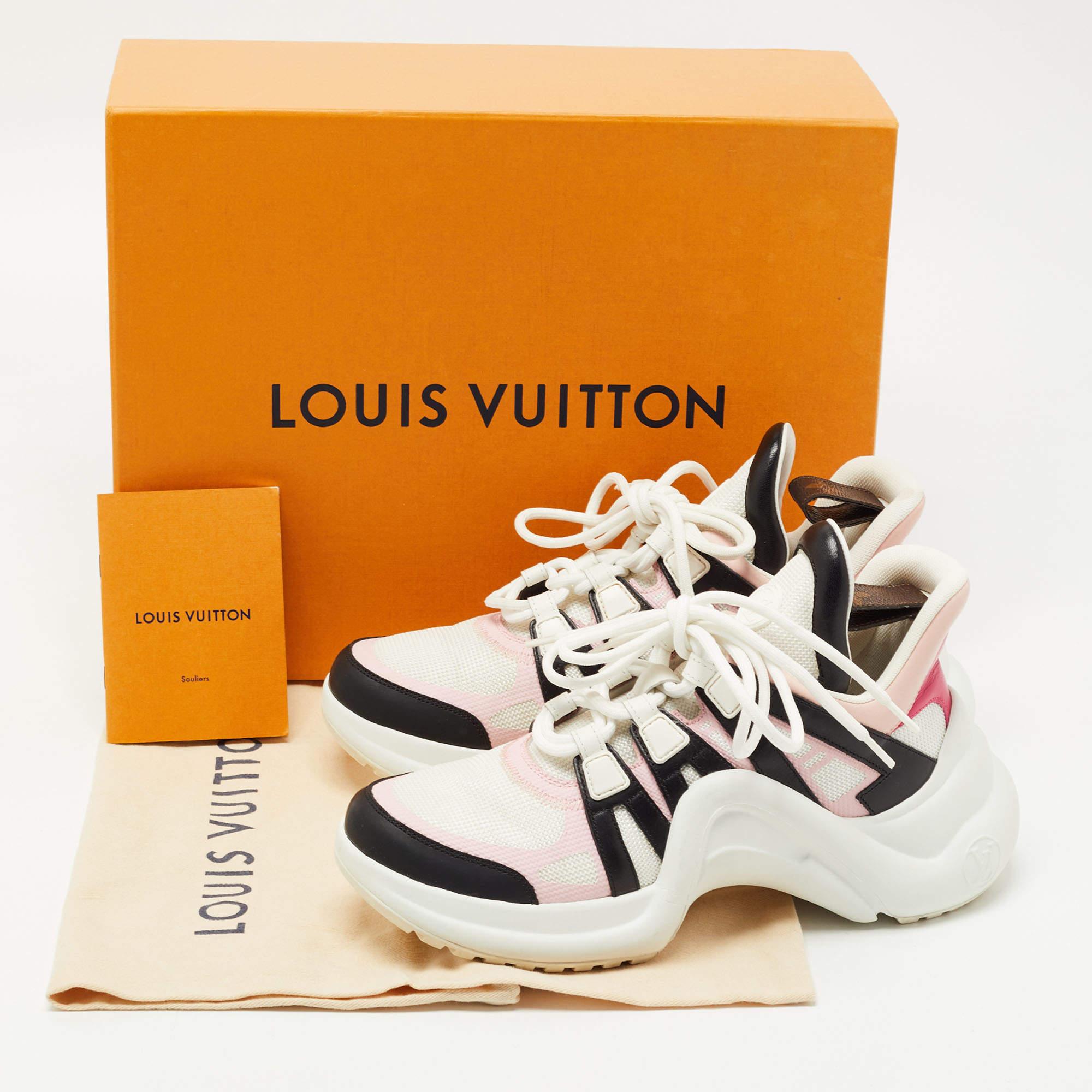 Louis Vuitton Multicolor Mesh and Leather Archlight Sneakers Size 37.5 2