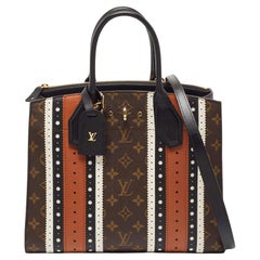 Louis Vuitton City Steamer MM Tasche aus Segeltuch und Brogues-Leder mit mehrfarbigem/Monogramm