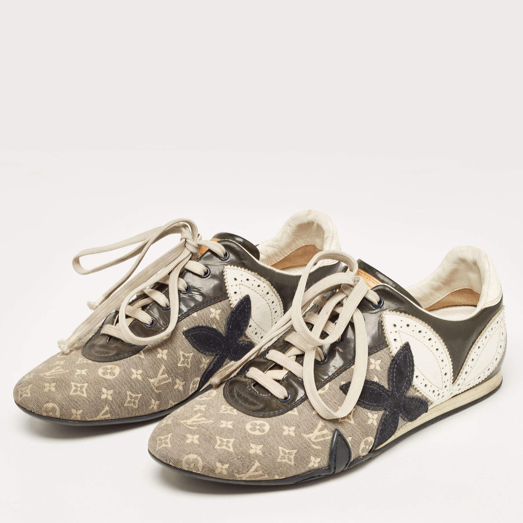 Coming in a classic low-top silhouette, these Louis Vuitton sneakers are a seamless combination of luxury, comfort, and style. They are made from patent leather, monogram canvas, and suede in multiple shades. These sneakers are designed with
