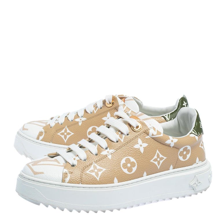 Louis vuitton white brown low top canvas shoes sneakers hot best