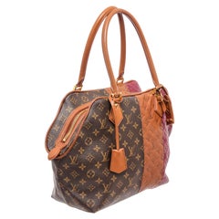 Louis Vuitton Multicolor Monogram Canvas Leather Blocks Stripes Tote Bag