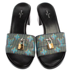 Louis Vuitton Multicolor Monogram Canvas Lock It Mule Sandals Size 37.5