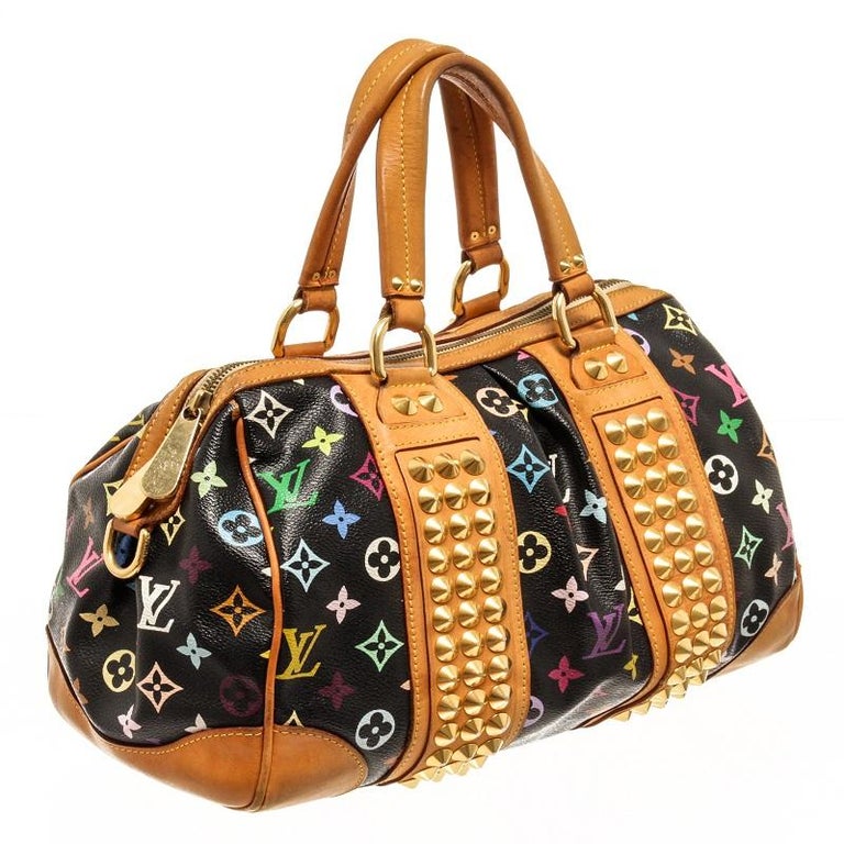 LOUIS VUITTON White Multicolor Monogram Canvas Courtney MM Bag