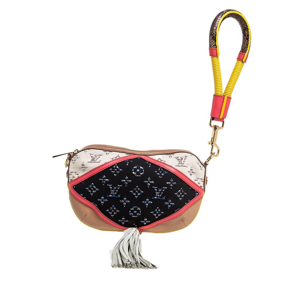 Mehrfarbige Monogrammierte Nachtvögel-Pochette von Louis Vuitton (Braun)