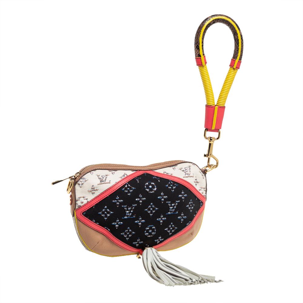Mehrfarbige Monogrammierte Nachtvögel-Pochette von Louis Vuitton im Zustand „Gut“ in Dubai, Al Qouz 2