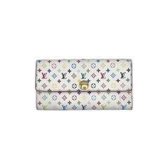 Louis Vuitton Multicolor Murakami Sarah Wallet White Gold Hardware