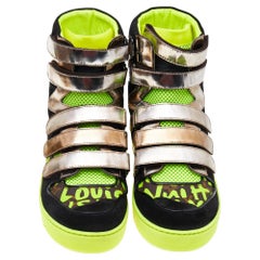 Louis Vuitton Multicolor Neon Graffiti Stephen Sprouse High Top Sneakers Size 37