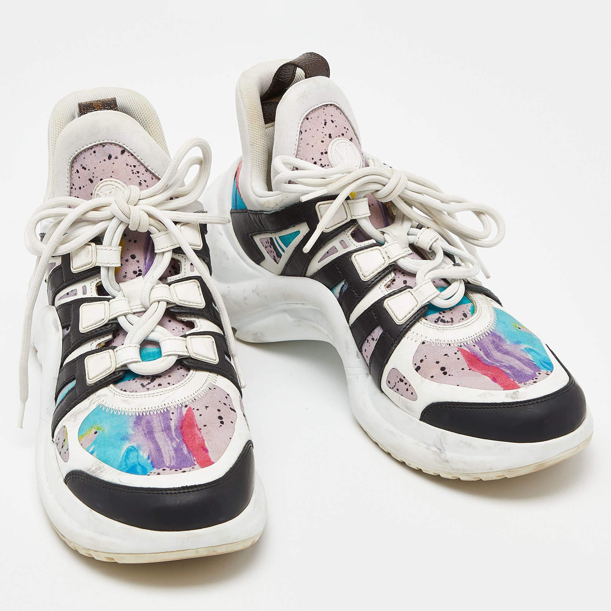 Men's Louis Vuitton Multicolor Nylon and Leather Archlight Sneakers  For Sale