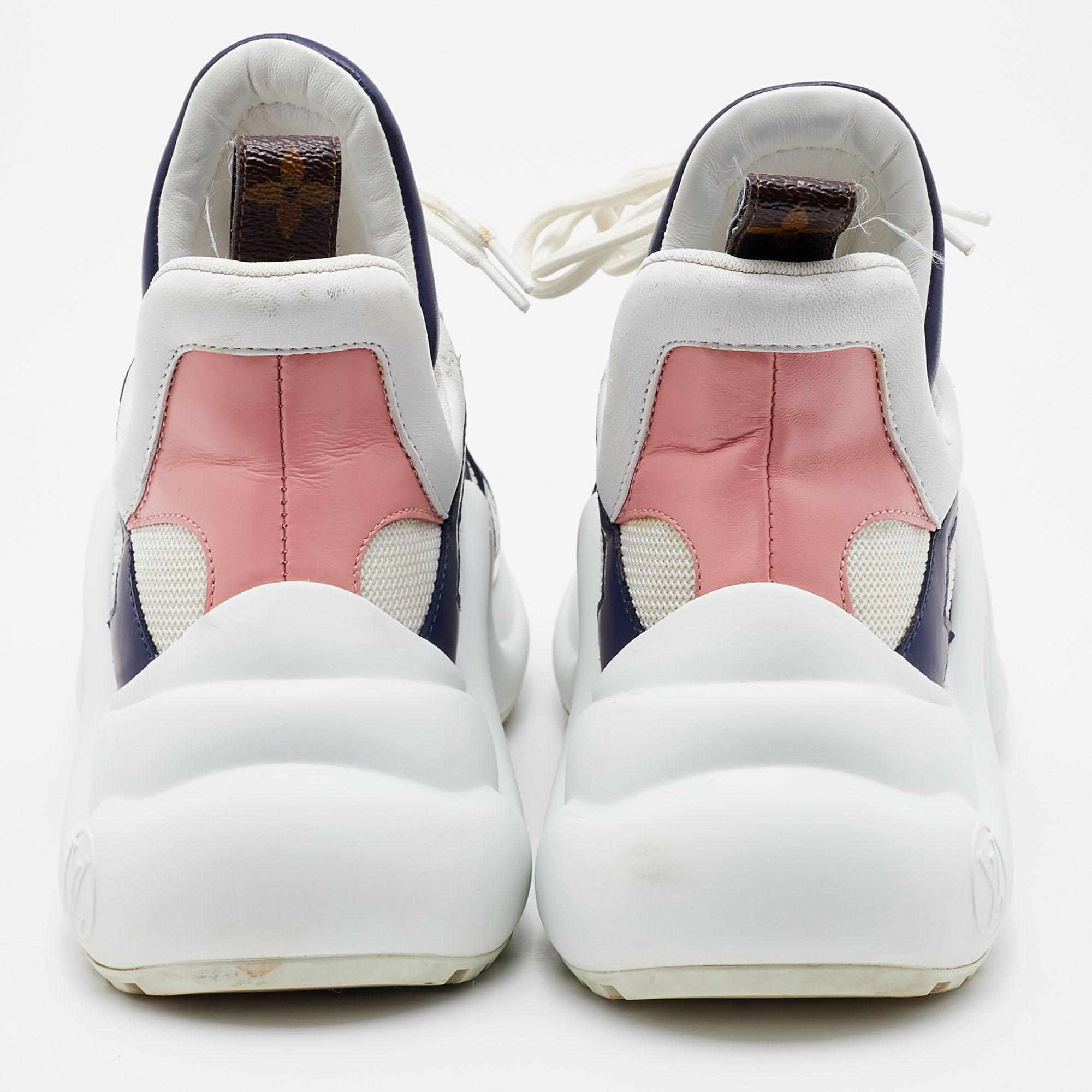 Louis Vuitton Multicolor Nylon and Leather Archlight Sneakers Size 36.5 In Good Condition In Dubai, Al Qouz 2