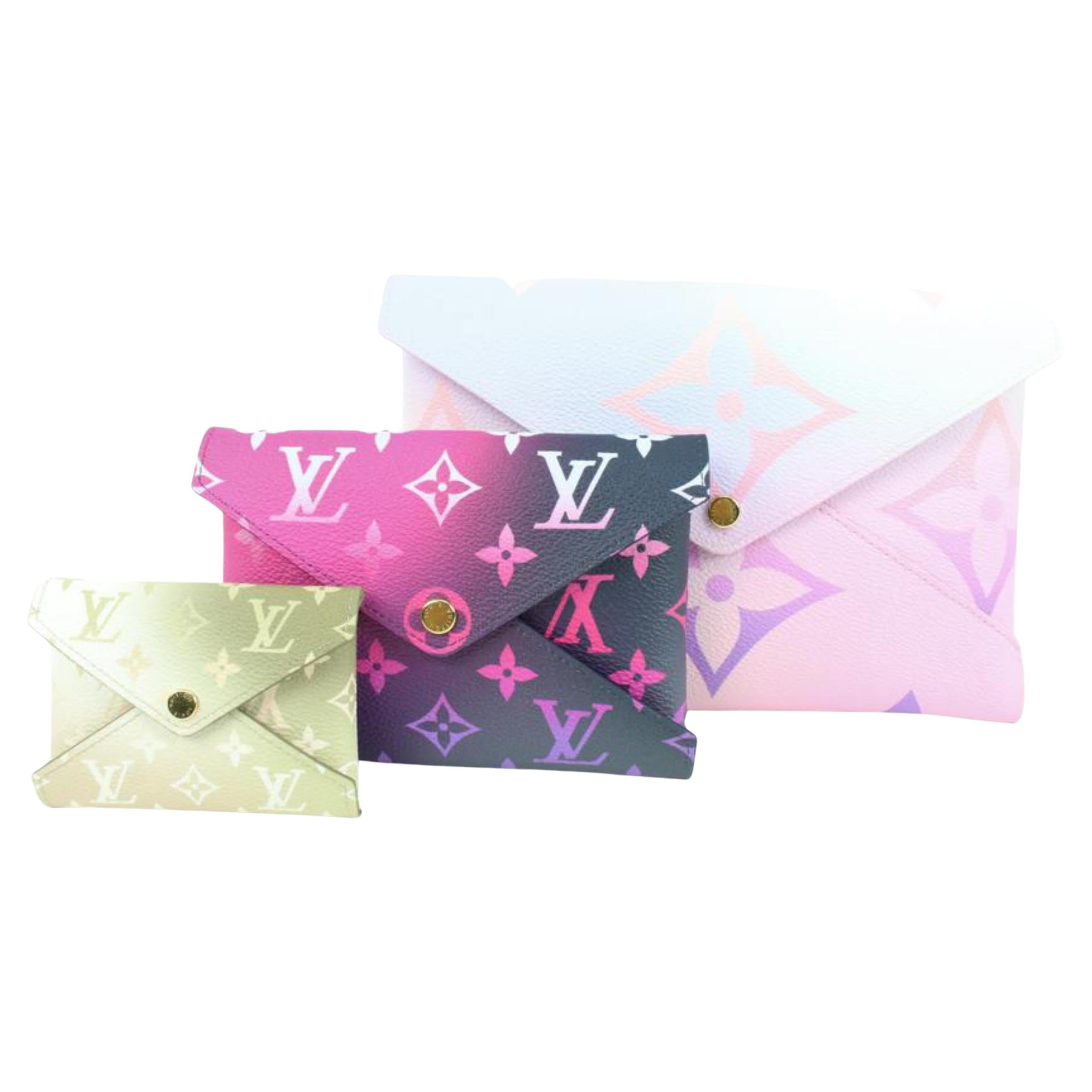 Louis Vuitton Pochette Kirigami Set Of Three Envelope 870430 GreenCanvas  Clutch For Sale at 1stDibs