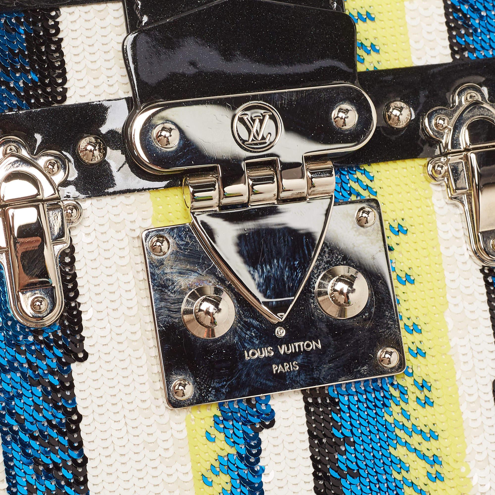 Women's Louis Vuitton Multicolor Patent Leather and Sequins Petite Malle Bag