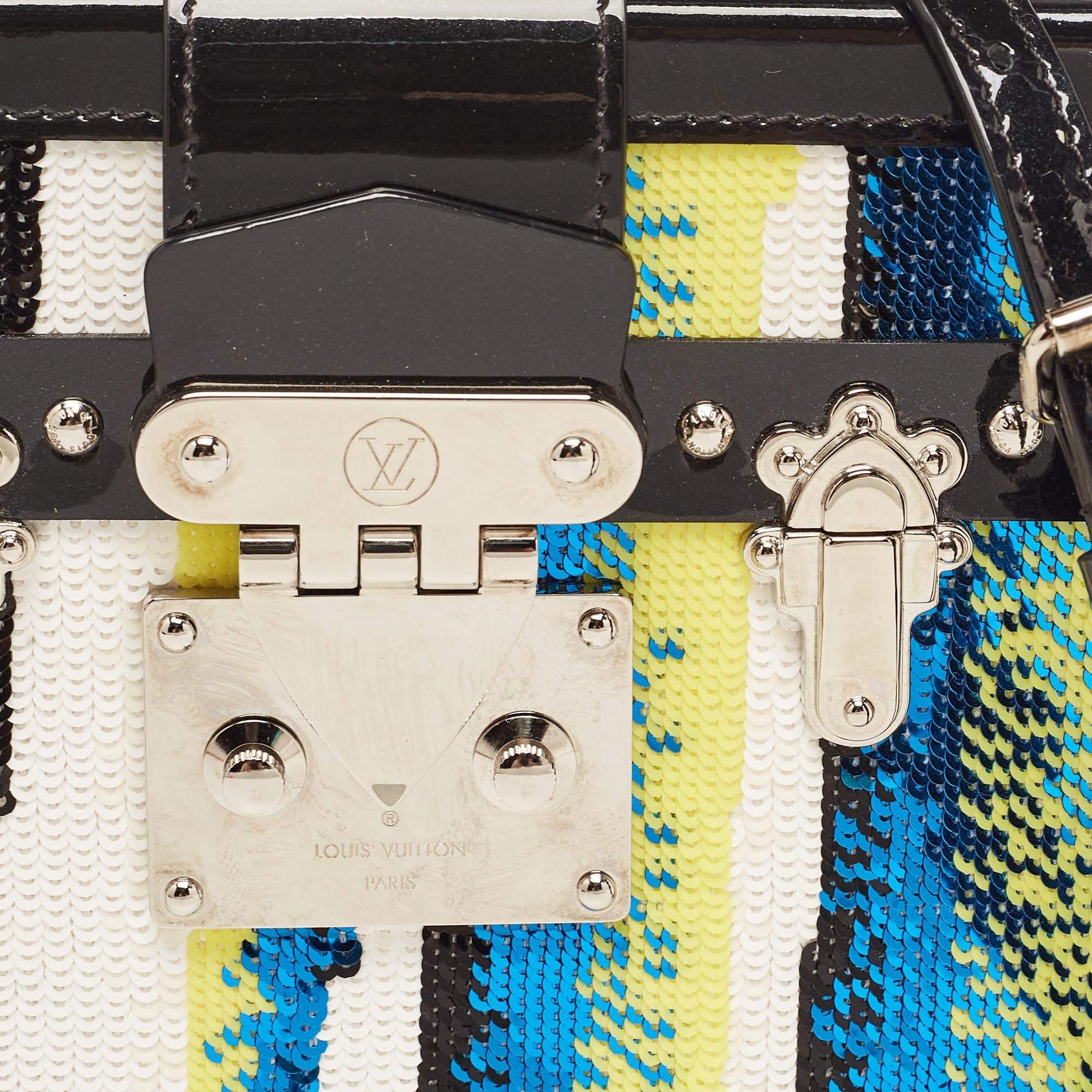 Louis Vuitton Multicolor Patent Leather and Sequins Petite Malle Bag 1