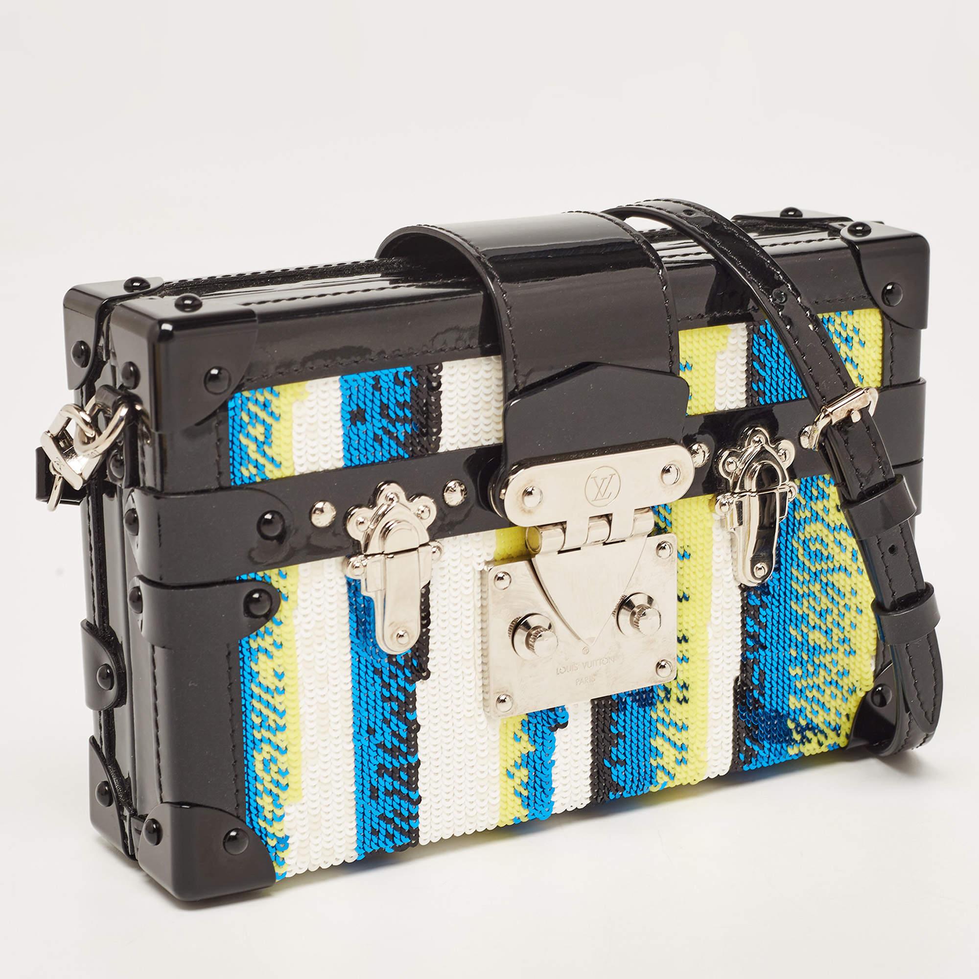 Louis Vuitton Multicolor Patent Leather and Sequins Petite Malle Bag 2