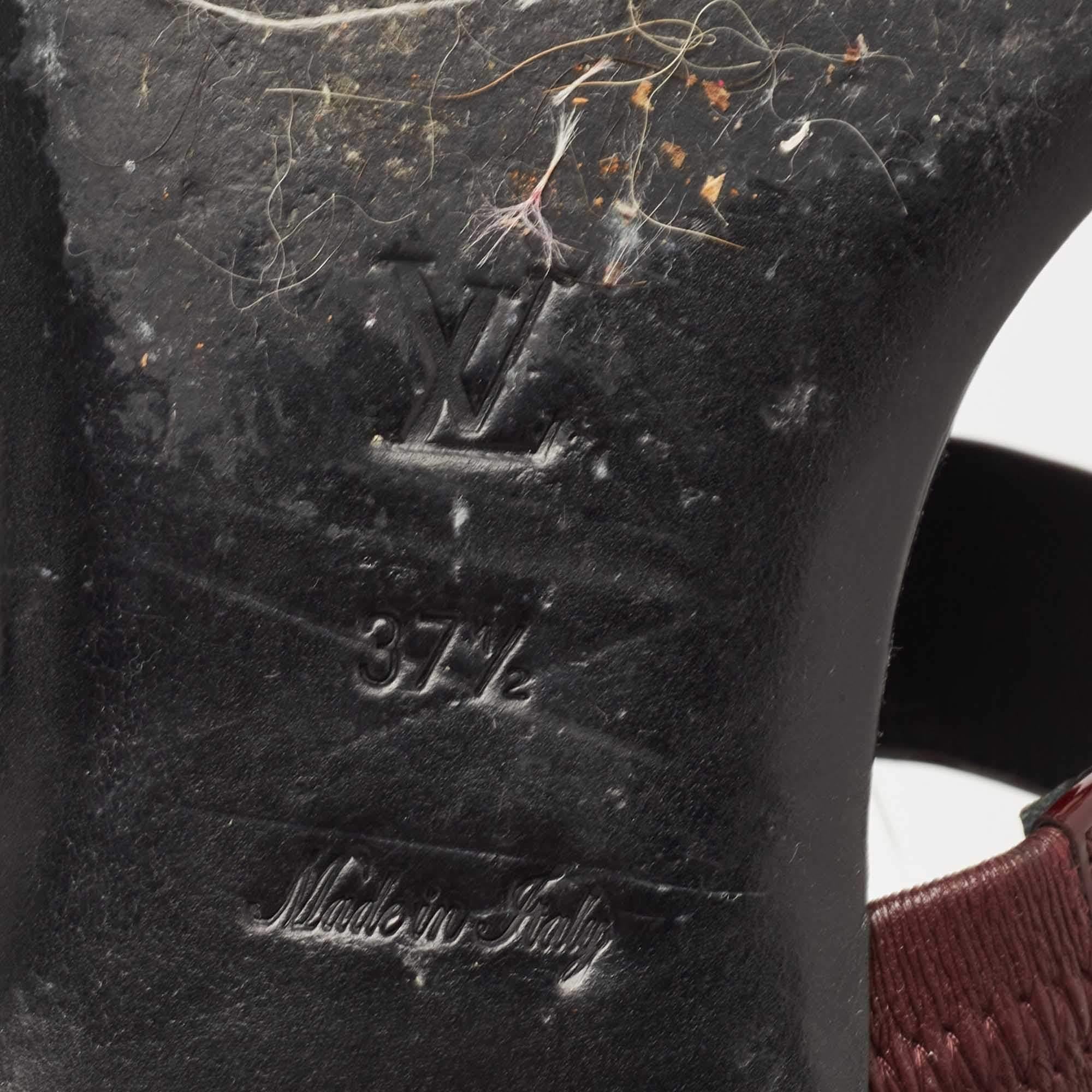 Louis Vuitton Multicolor Patent Leather Ankle Strap Flat Sandals Size 37.5 3