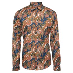 Mehrfarbig bedrucktes Baumwollhemd mit Knopfleiste von Louis Vuitton XL