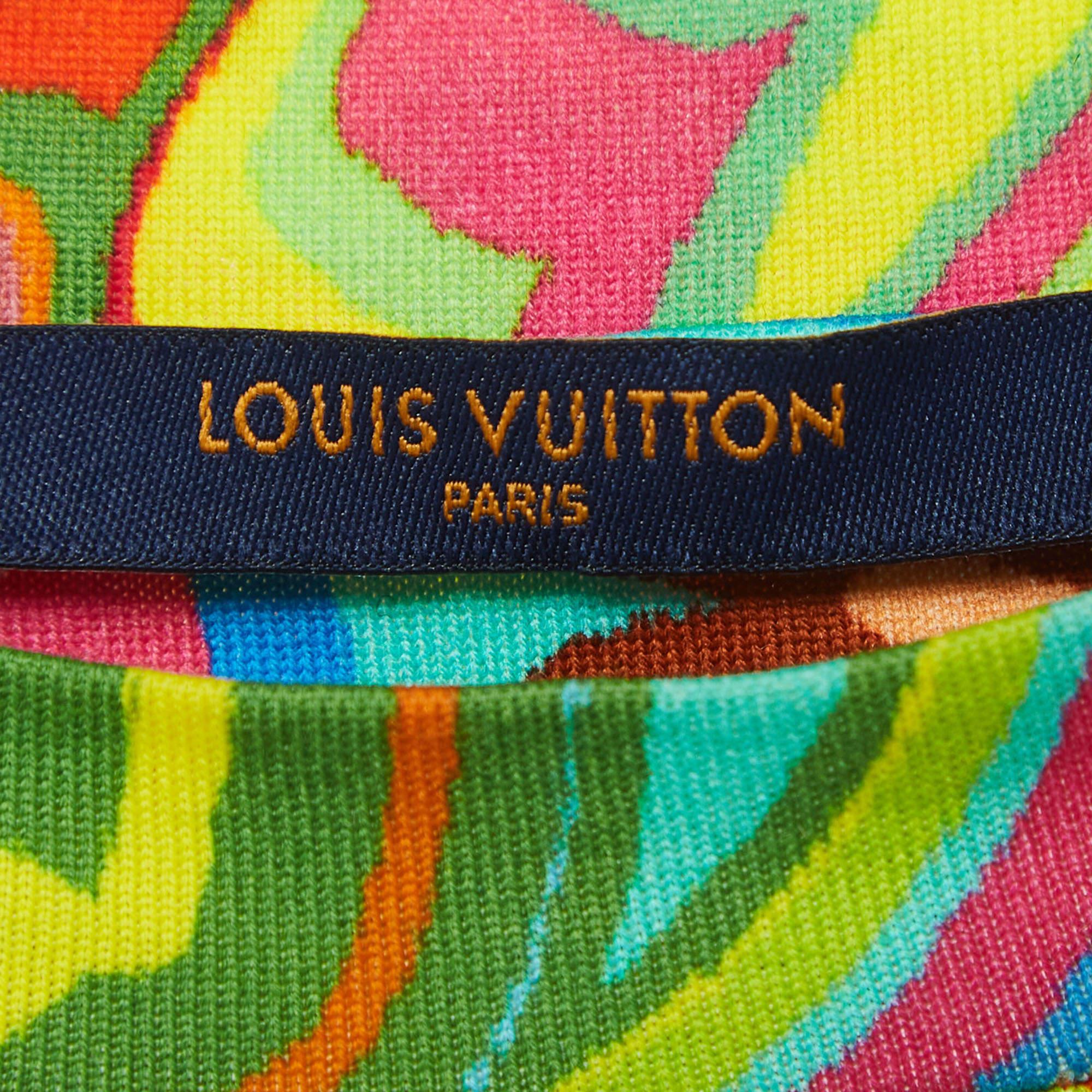 Louis Vuitton Multicolor Printed Cotton Crew Neck T-Shirt M For Sale 1