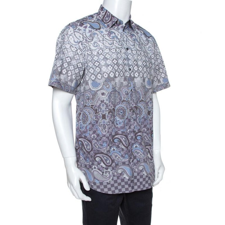 Louis Vuitton Multicolor Printed Cotton Short Sleeve Shirt XL For Sale at 1stdibs
