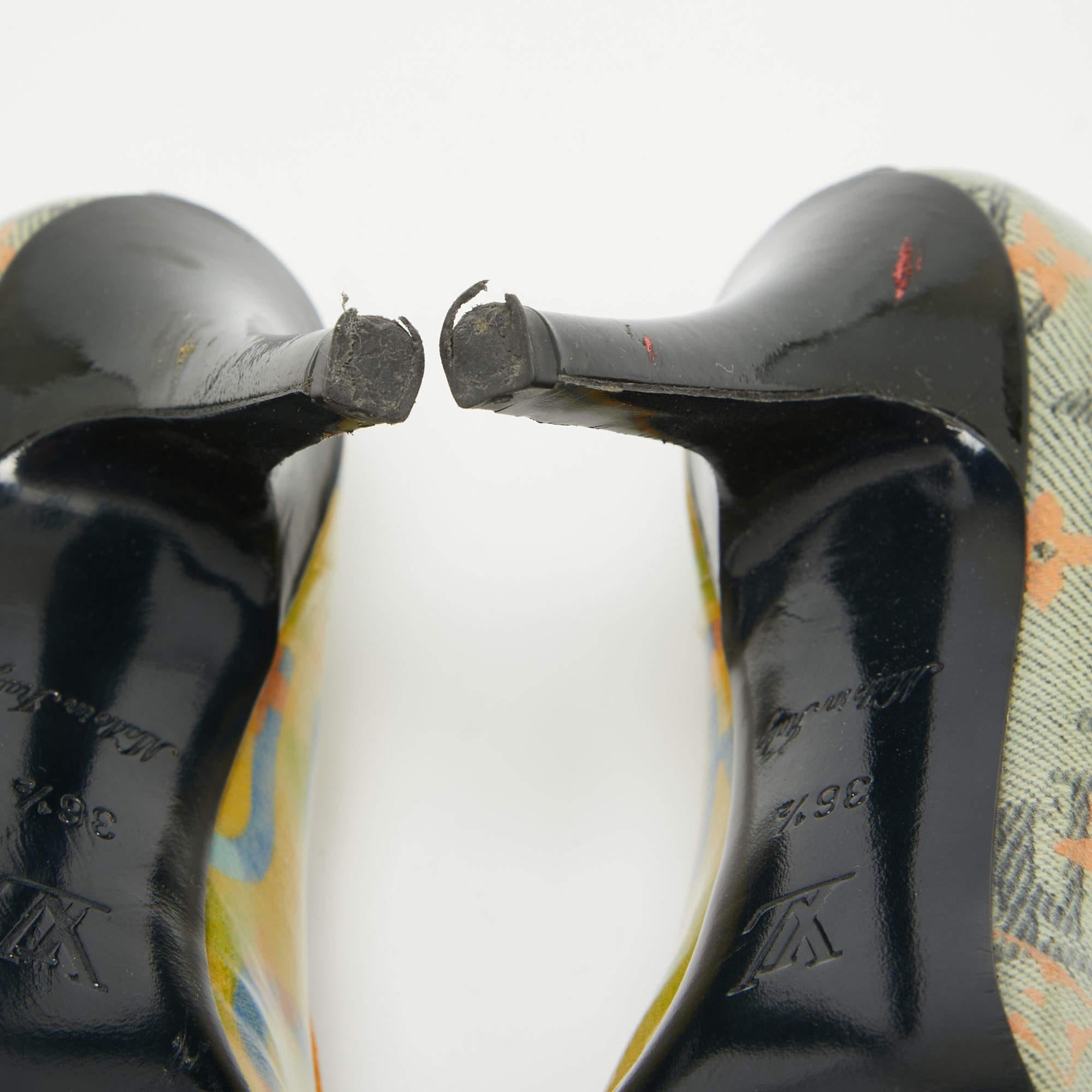 Louis Vuitton Multicolore PVC A Richard Prince Flash Pulp Pumps Size 36.5 en vente 2