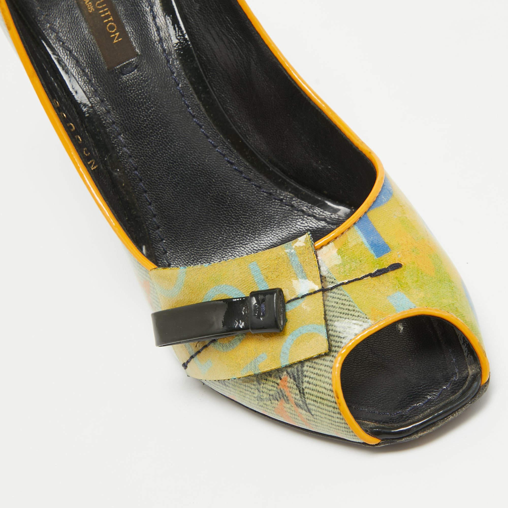 Louis Vuitton Multicolore PVC A Richard Prince Flash Pulp Pumps Size 36.5 en vente 4