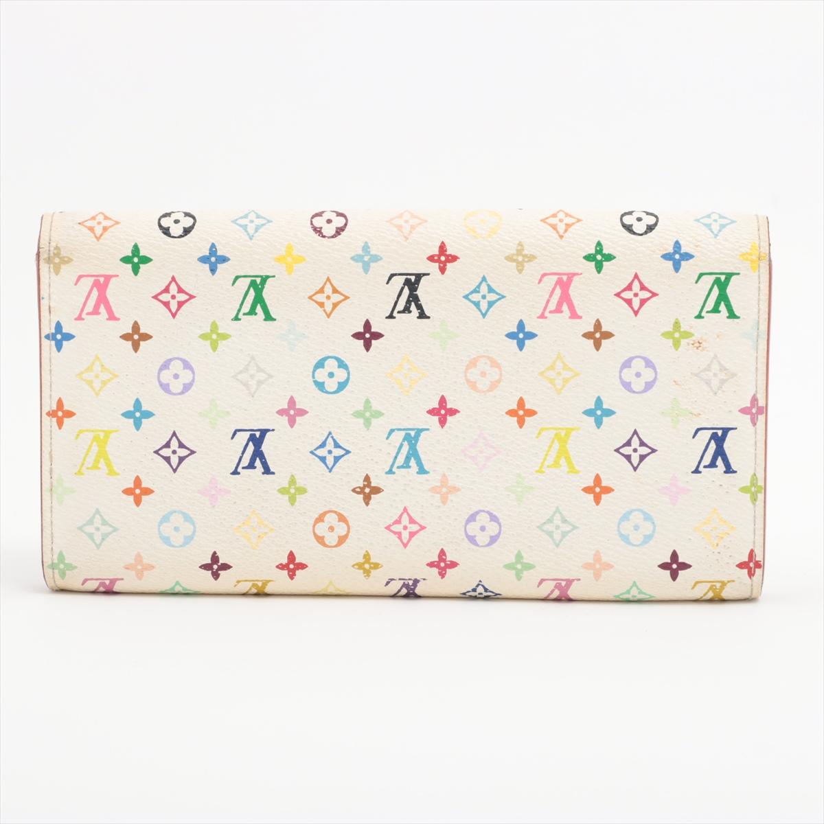 Louis Vuitton Multicolor Sarah Long Wallet Beige In Good Condition For Sale In Indianapolis, IN