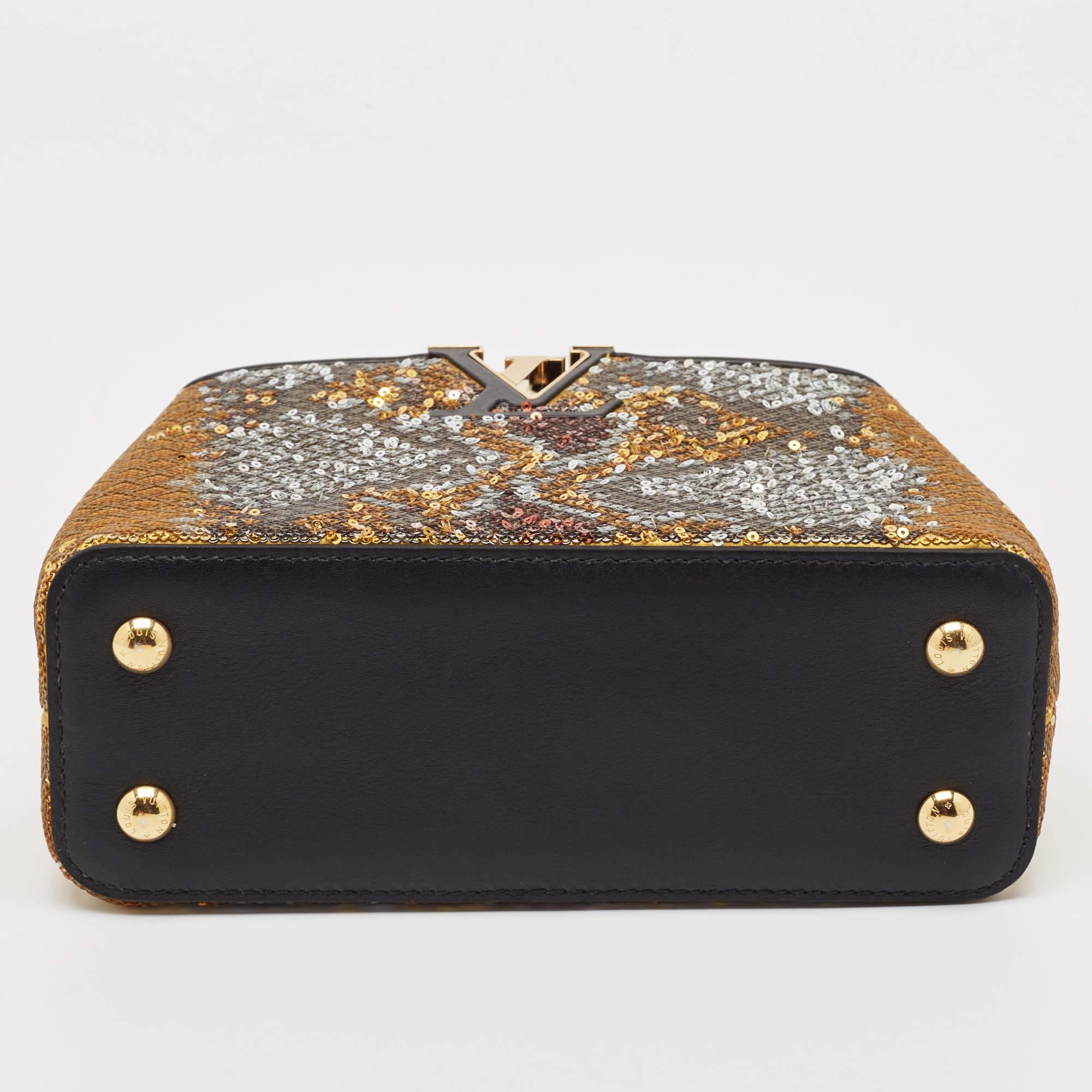 Louis Vuitton Multicolor Sequin and Leather Mini Capucines Bag 1