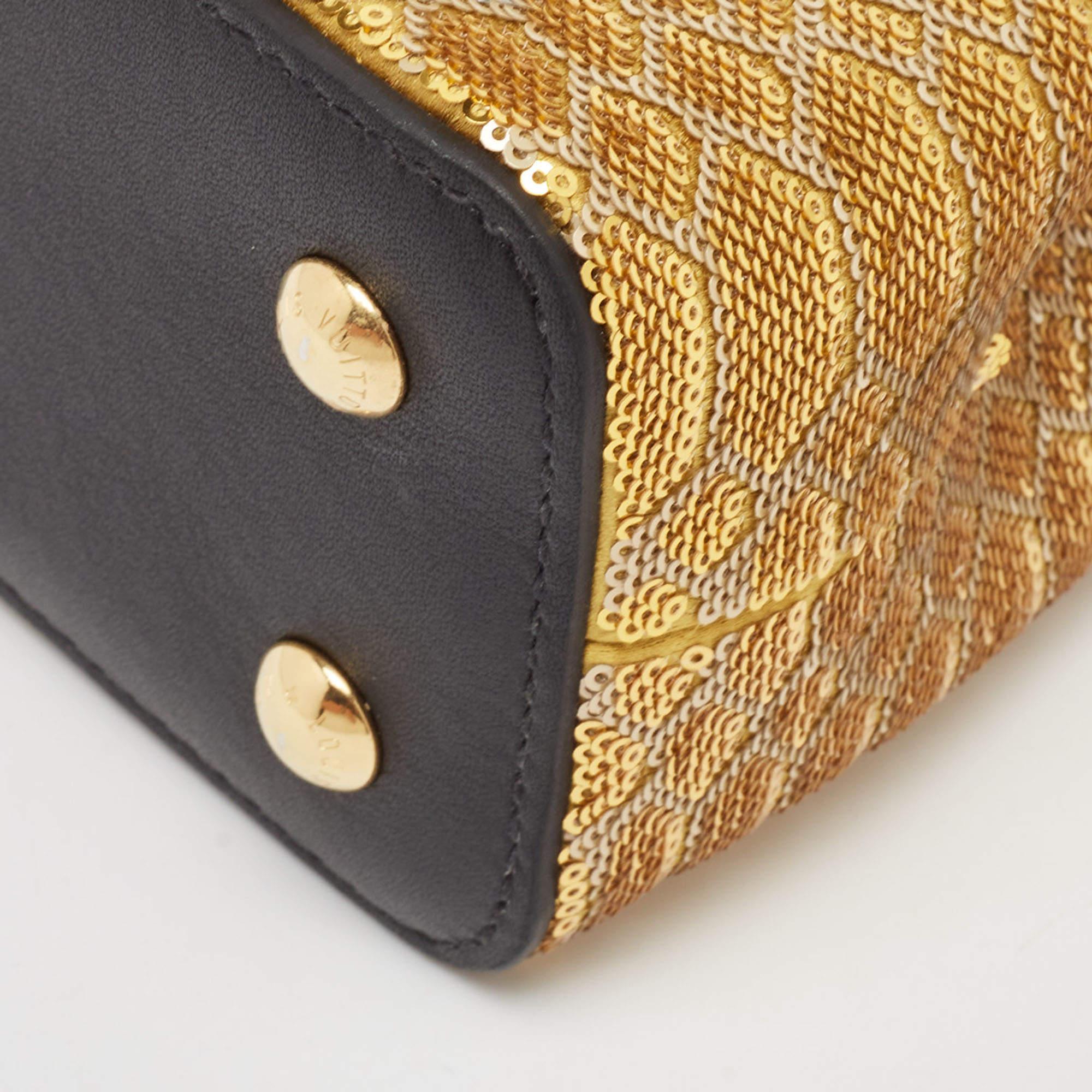 Louis Vuitton Multicolor Sequin and Leather Mini Capucines Bag 4