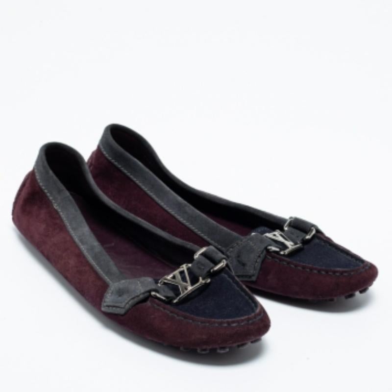 Black Louis Vuitton Multicolor Suede Loafers Size 39.5 For Sale