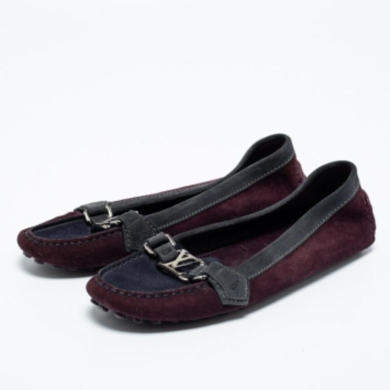 Women's Louis Vuitton Multicolor Suede Loafers Size 39.5 For Sale