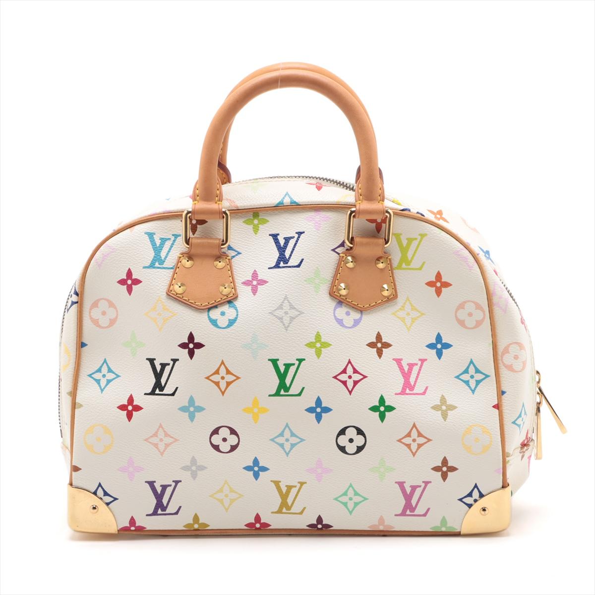 Louis Vuitton Multicolor Trouville Handbag White In Good Condition In Indianapolis, IN
