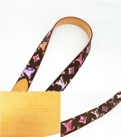 Louis Vuitton Multicolor (Ultra Rare) Black Watercolor Paint Wallet 230955 Belt