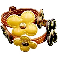 Louis Vuitton Multicolor Vernis Fleur Flower Wrap 222639 Bracelet