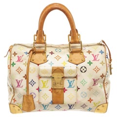 Louis Vuitton Multicolor White Calf Leather Speedy 30 Handbag