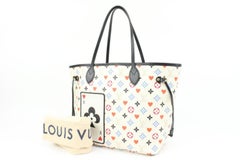 Louis Vuitton Multicolor White Monogram Game On Neverfull MM Tote Bag 88lk33s