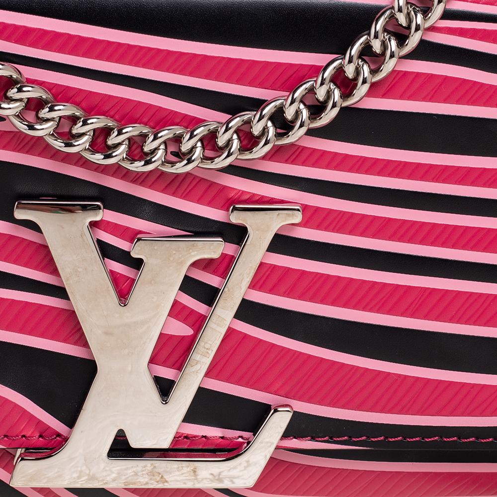 Women's Louis Vuitton Multicolor Zebra Print Leather Chain Louise MM Bag