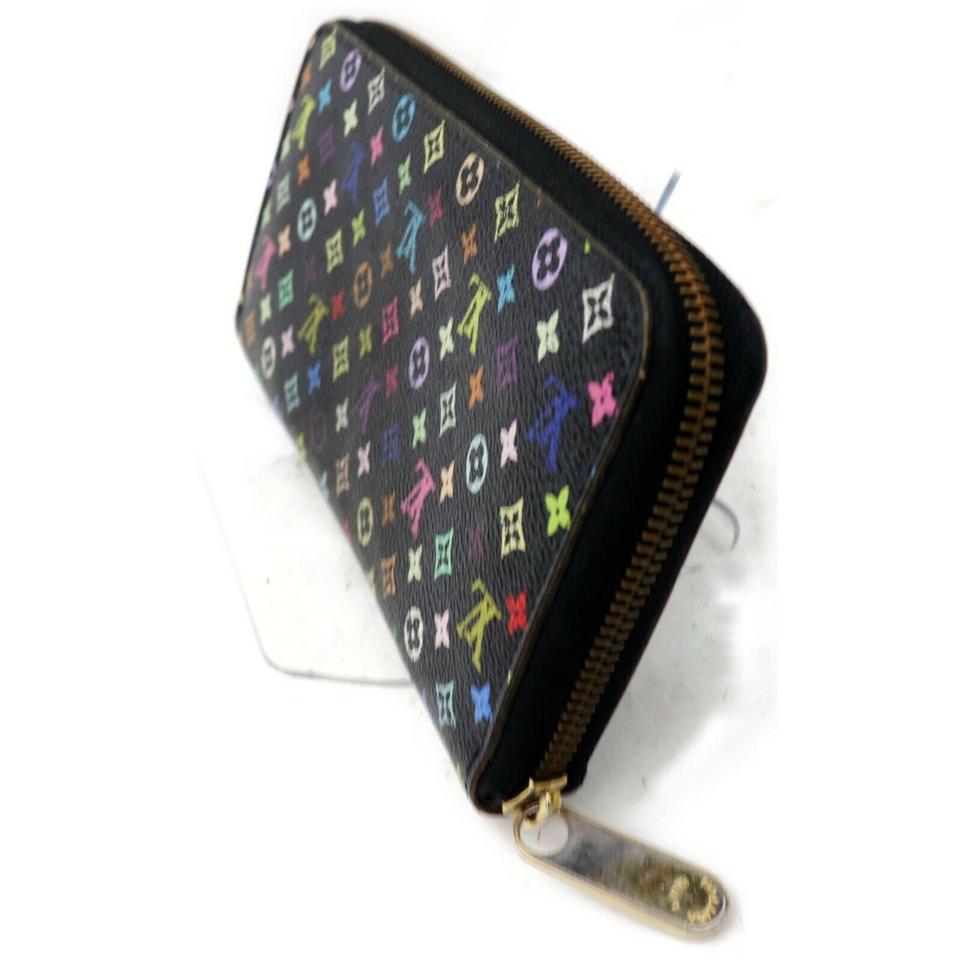 Louis Vuitton Multicolor Zippy Monogram Noir Black Zip Around 872385 Wallet In Good Condition For Sale In Dix hills, NY