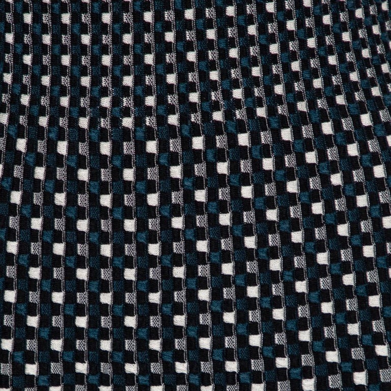 Louis Vuitton Monochrome Embellished Tweed Flared Mini Dress M Louis Vuitton