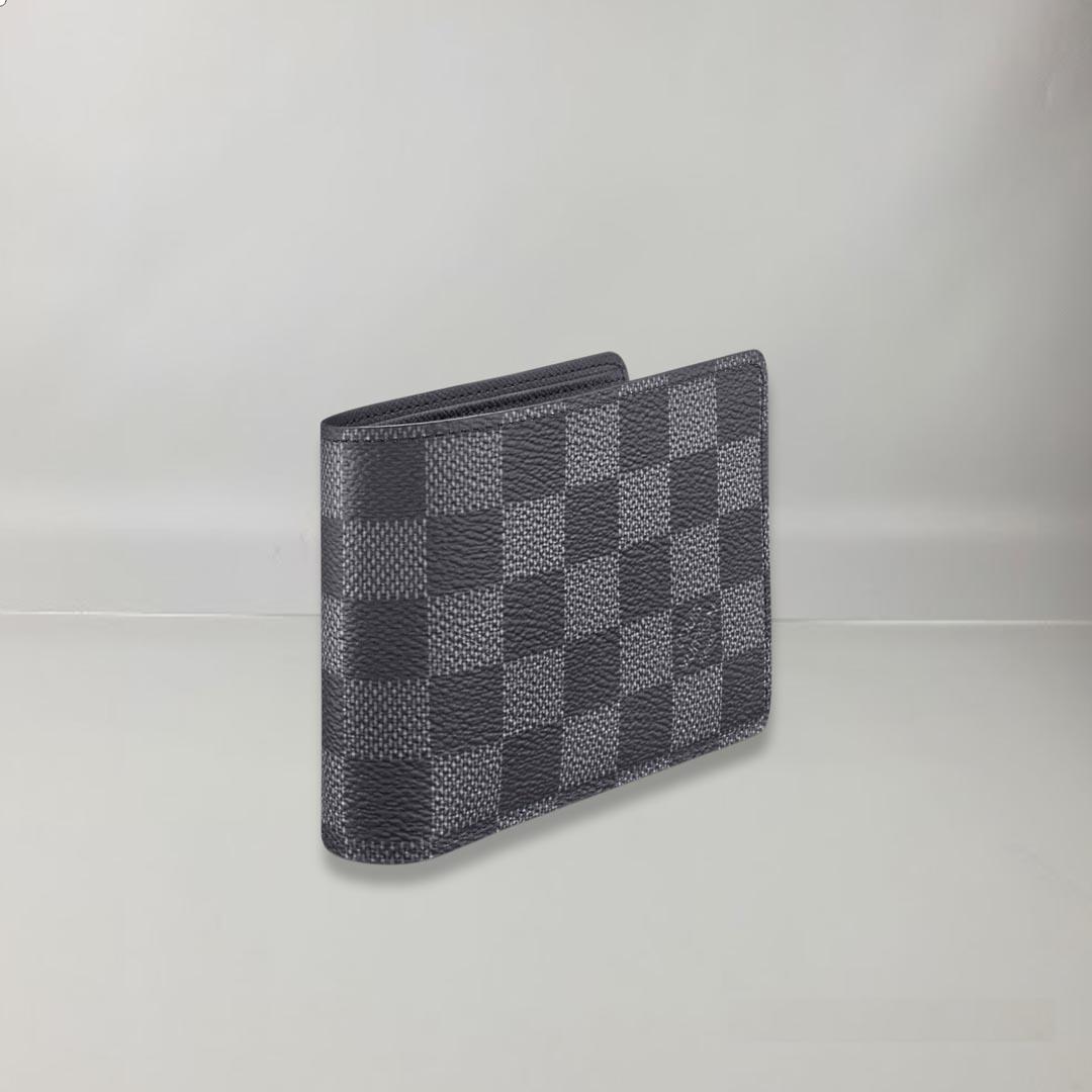 Men's Louis Vuitton Multiple Wallet Checkered Graphite Canvas
