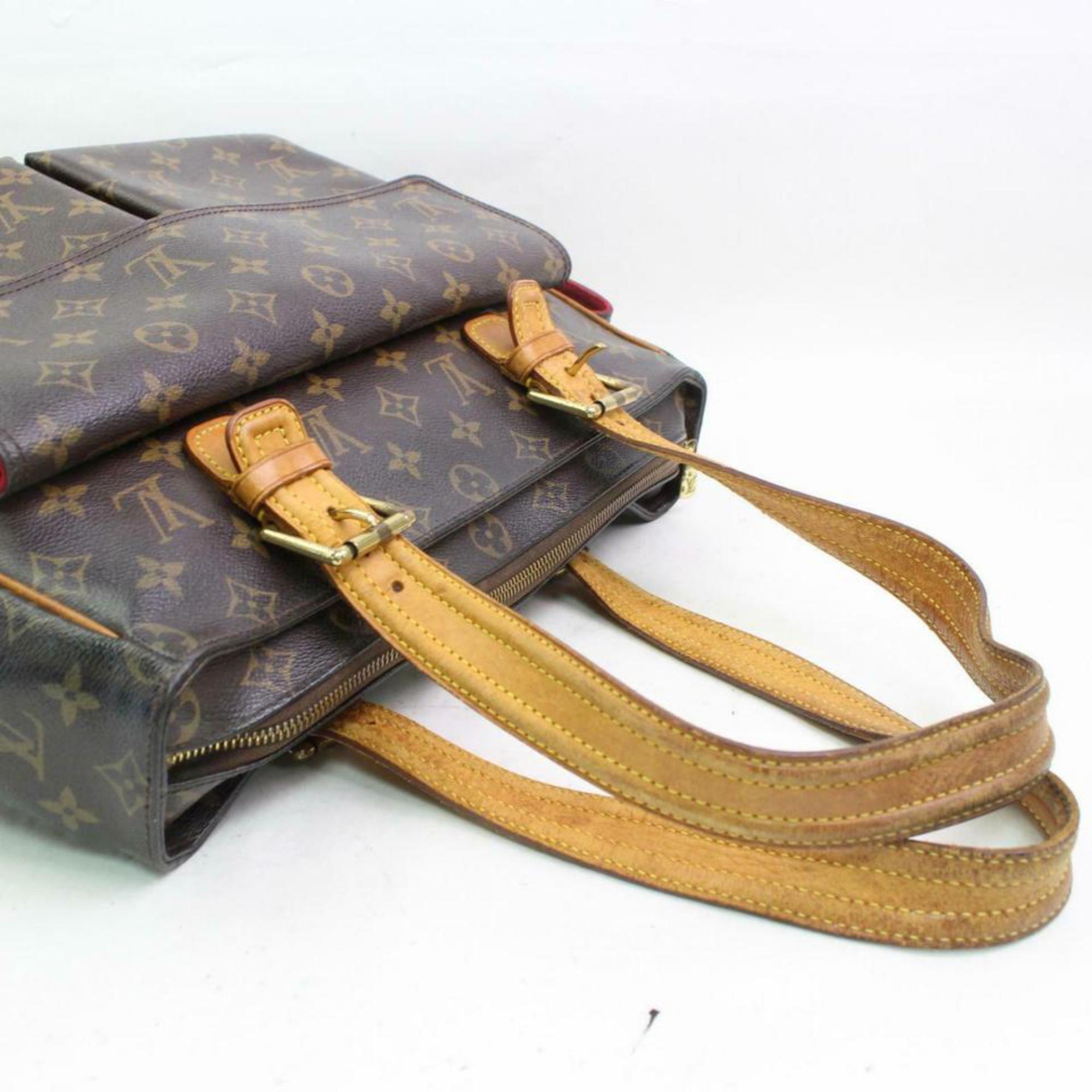 Louis Vuitton Multipli Cite 870607 Brown Monogram Canvas and Calfskin Tote For Sale 6