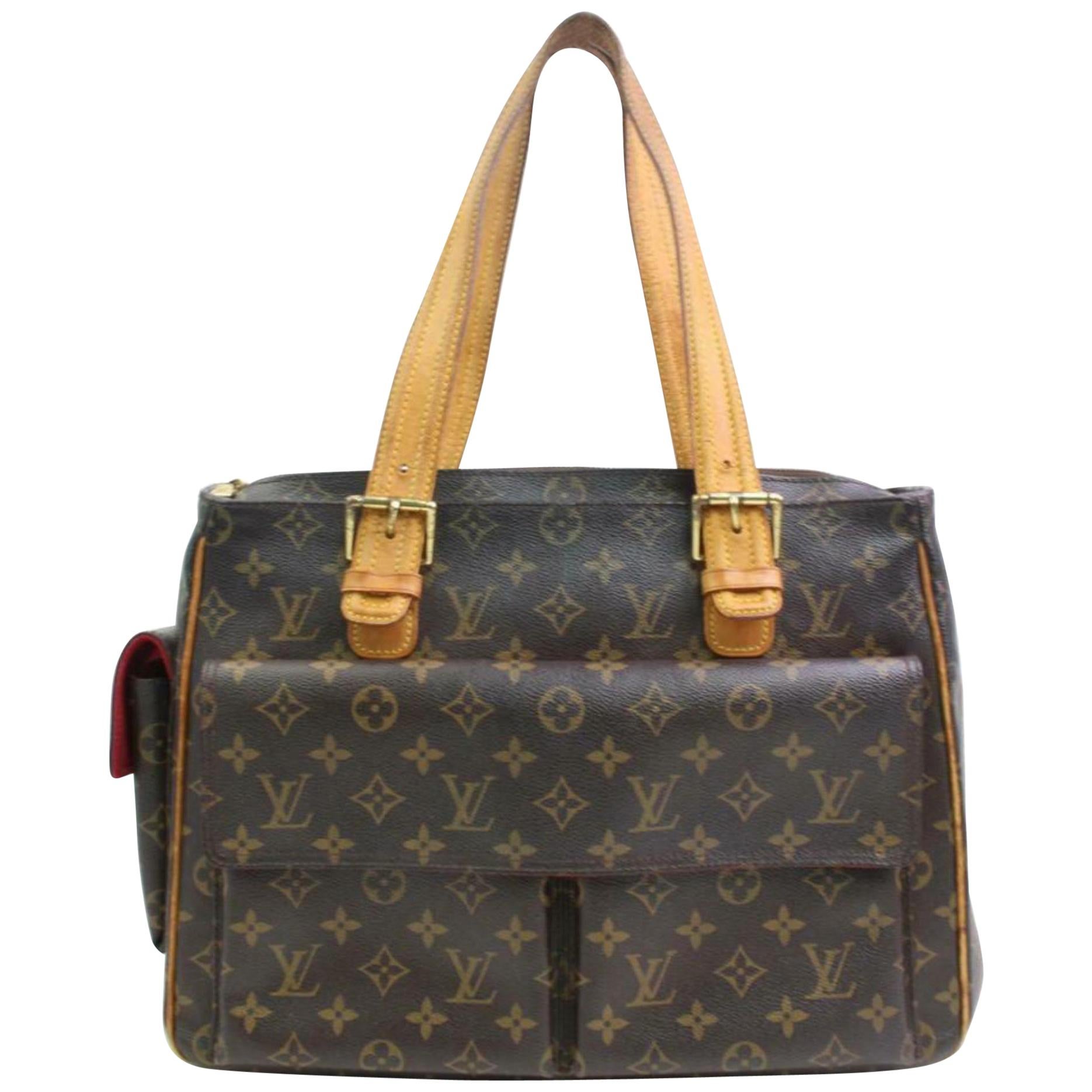 Louis Vuitton Multipli Cite 870607 Brown Monogram Canvas and Calfskin Tote For Sale
