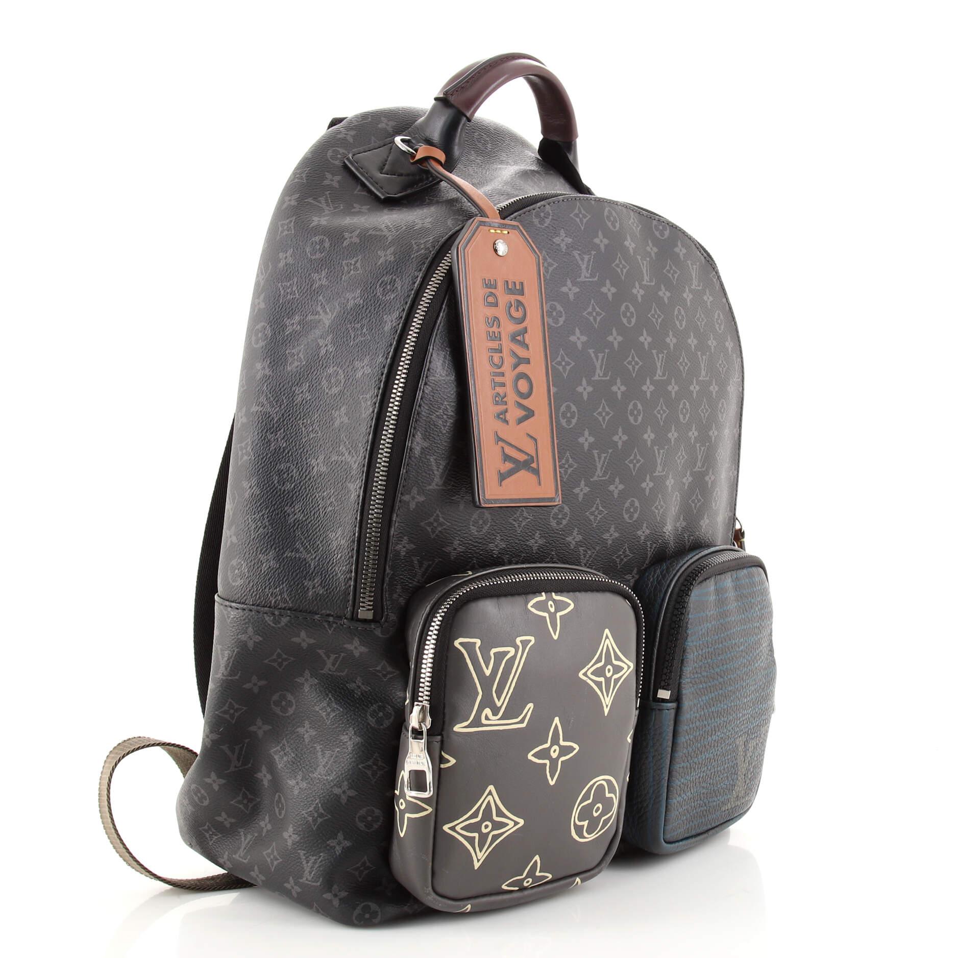 LV LV Unisex Multipocket Backpack Monogram Eclipse Coated Canvas in 2023