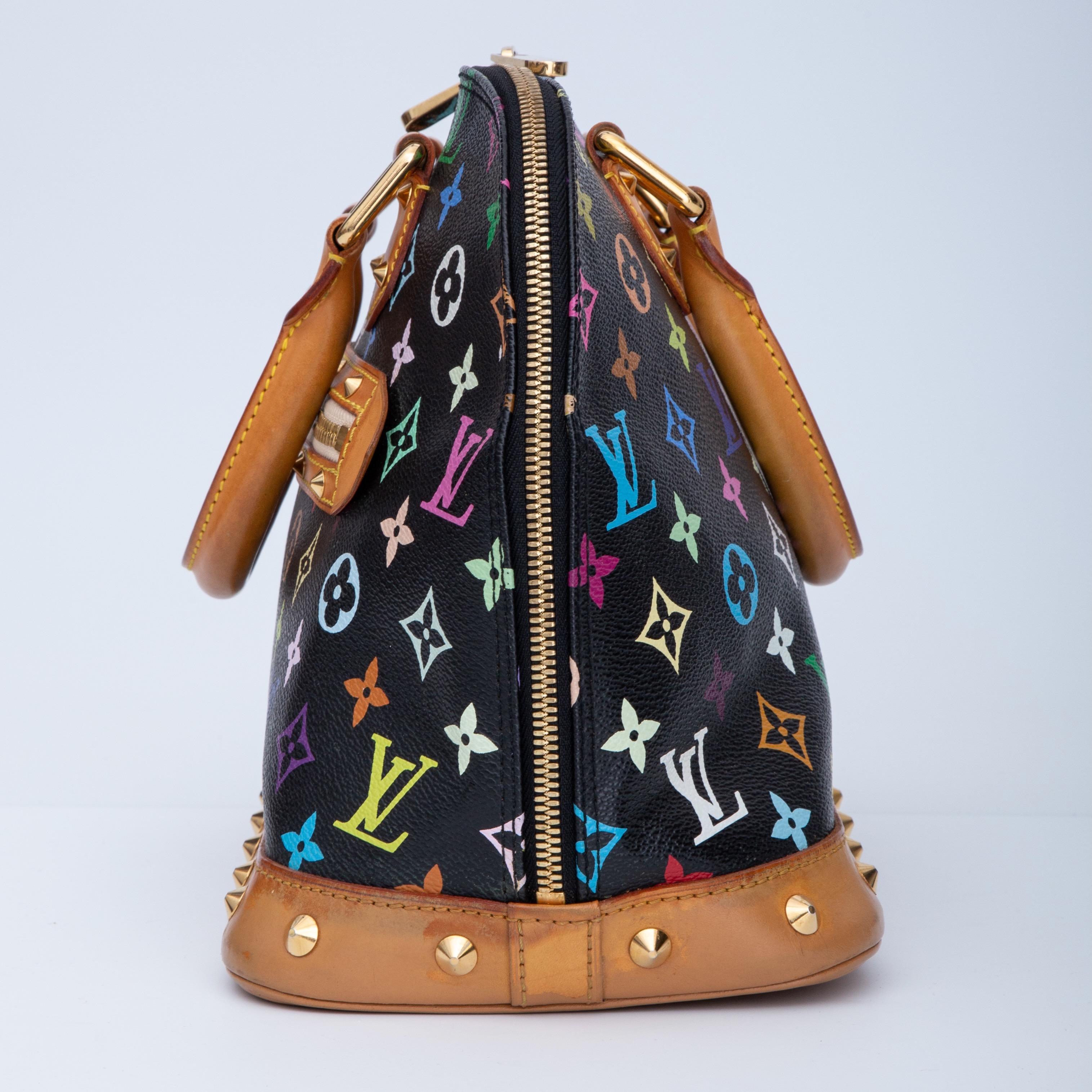 Women's or Men's Louis Vuitton Murakami Black Monogram Multicolor Alma PM Handbag (2003)