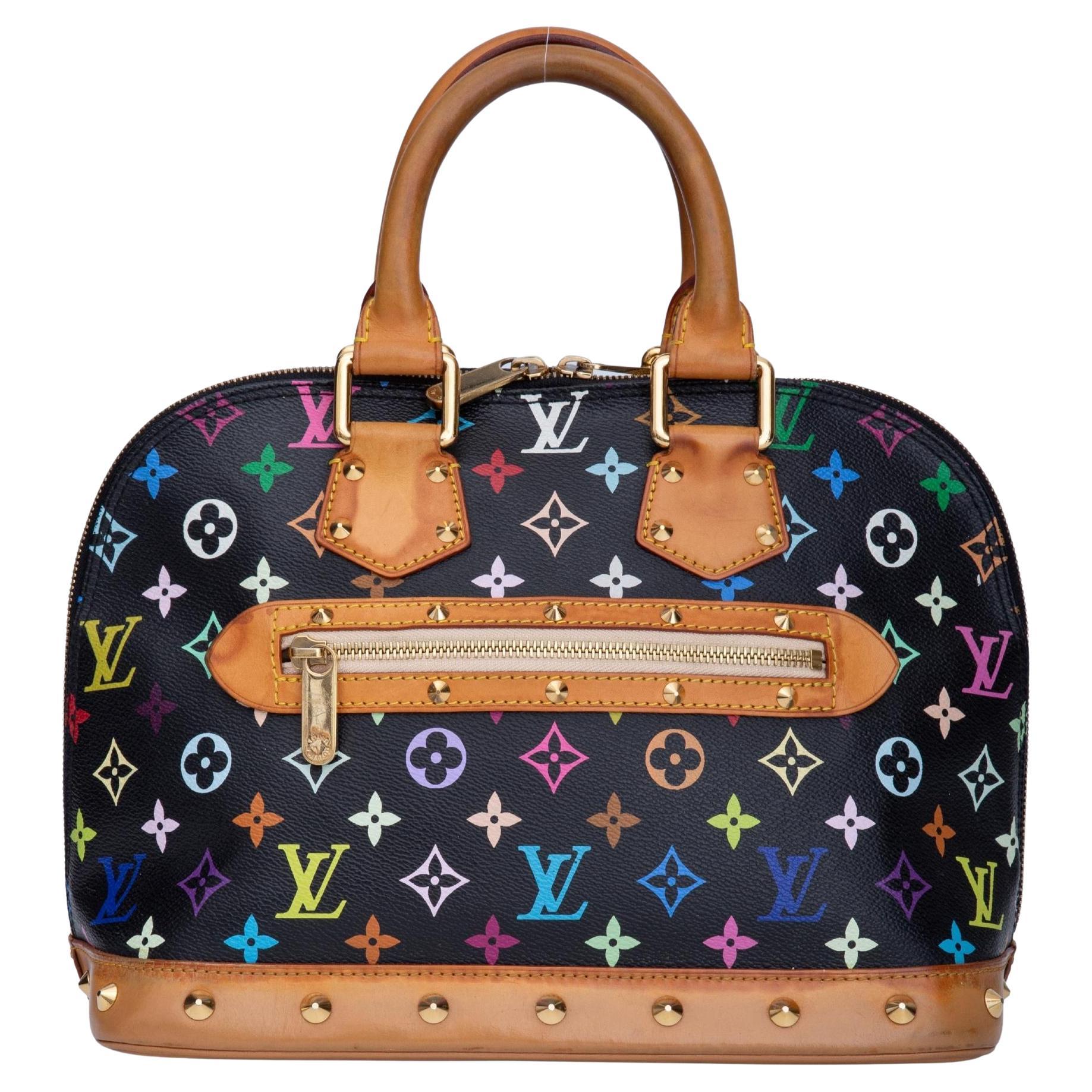 Louis Vuitton Murakami Black Monogram Multicolor Alma PM Handbag